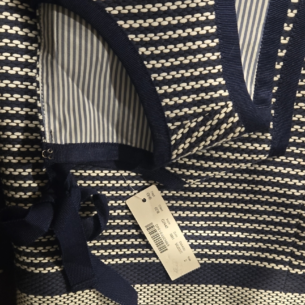 NWT J. Crew Navy and White Striped Dress